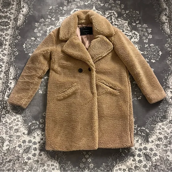 LUCKY BRAND Miss Teddy Coat in Tan Size S COZY CUTE WINTER - Picture 2 of 8